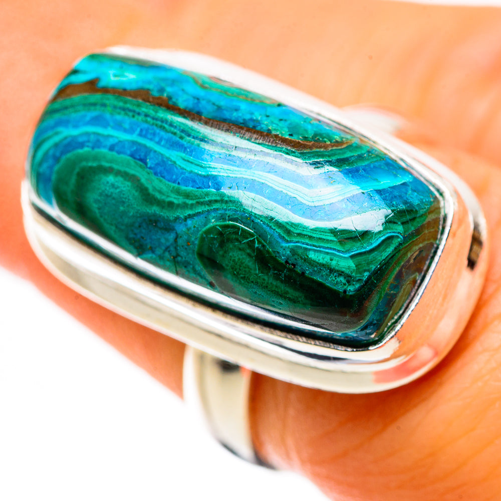 Anasilvercos Malachite In Chrysocolla Ring Size 6.5 (925 Sterling Silver)