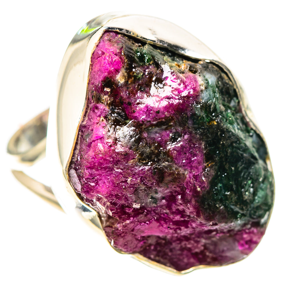 Large Rough Ruby Zoisite Ring Size 8 (925 Sterling Silver) RING136758