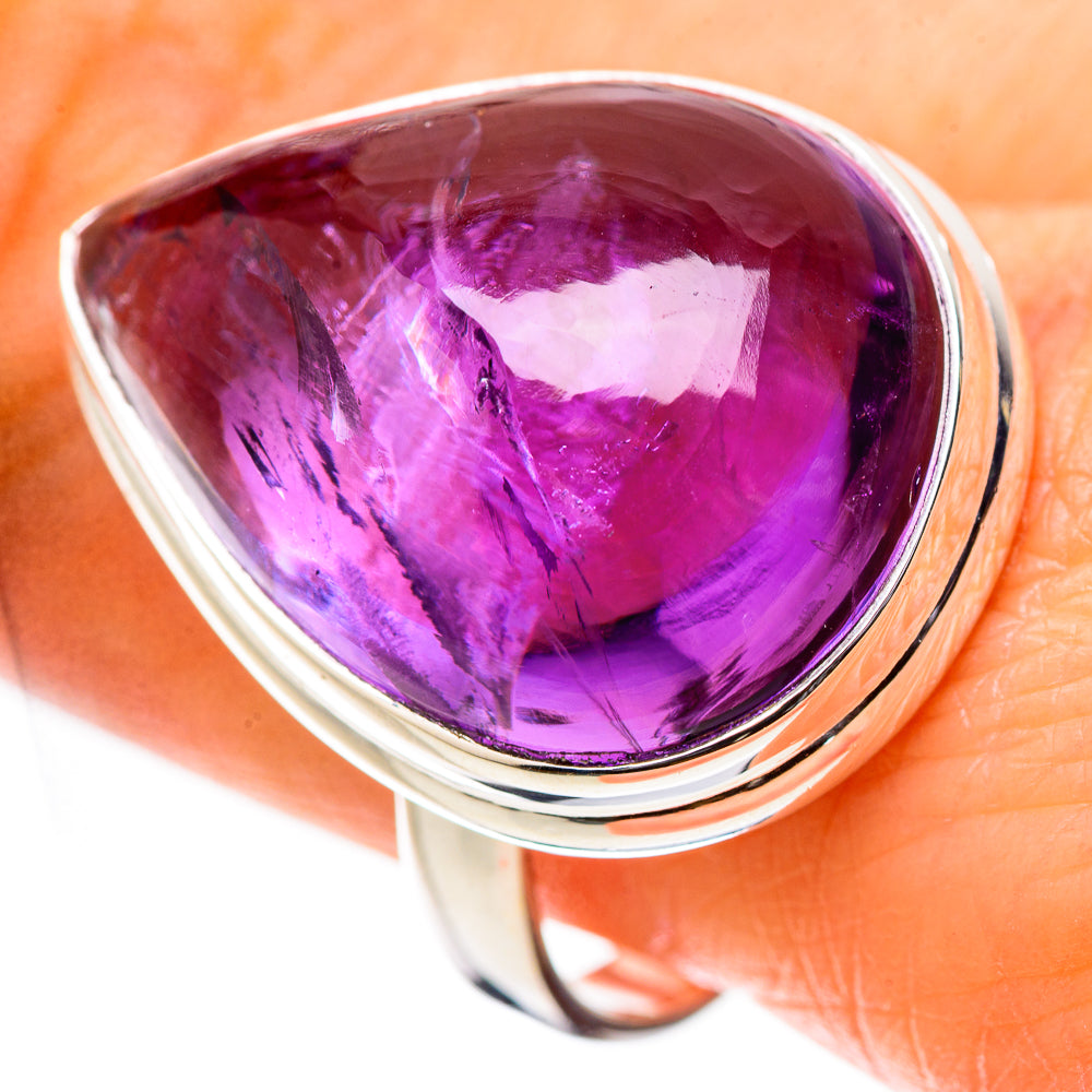 Anasilvercos Large Amethyst Ring Size 10 (925 Sterling Silver)