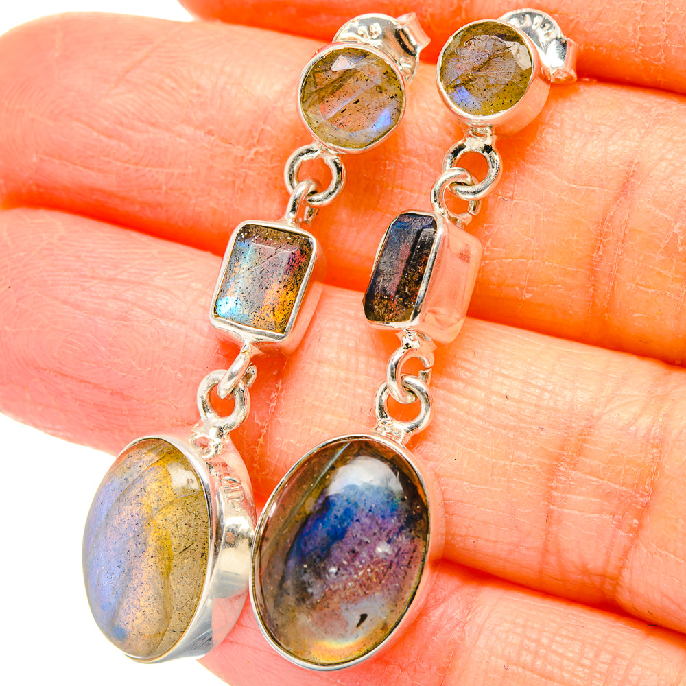Labradorite Earrings 1 1/2" (925 Sterling Silver) EARR431477