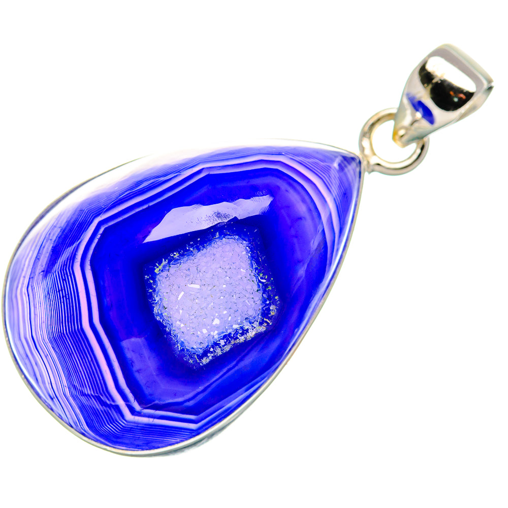 Purple Window Druzy Pendant 1 3/4" (925 Sterling Silver) PD37073