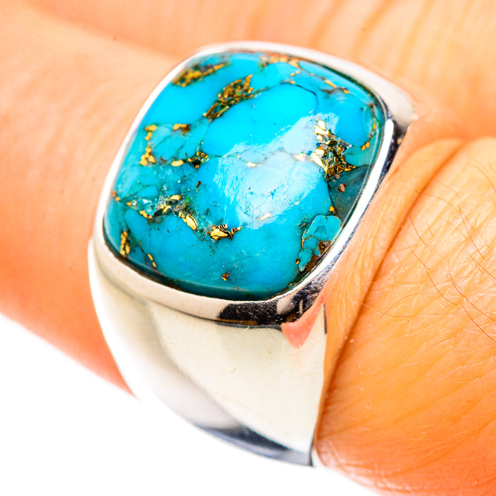 Blue Copper Composite Turquoise Ring Size 6.75 (925 Sterling Silver) RING135275