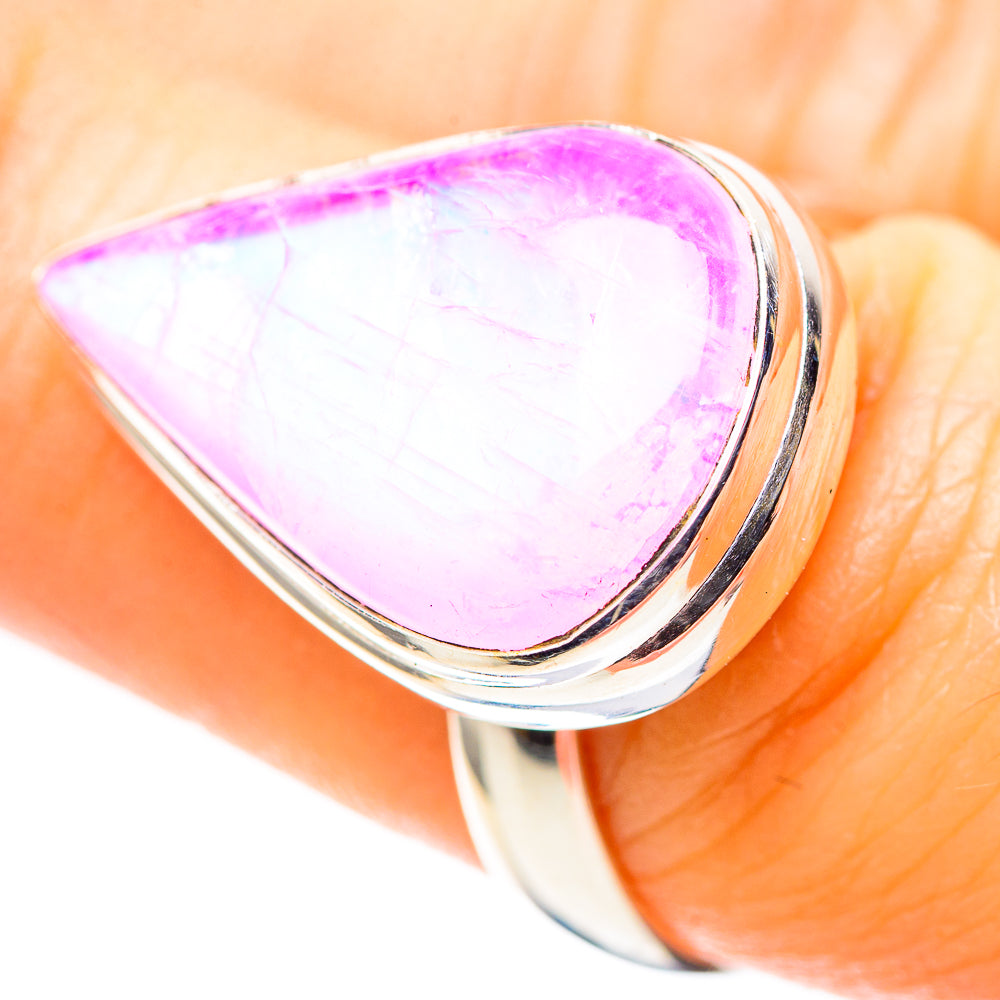 Pink Moonstone 925 Sterling Silver Ring Size 7.75 (925 Sterling Silver) RING137384