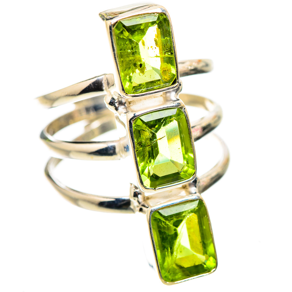 Anasilvercos Peridot Ring Size 8 (925 Sterling Silver)