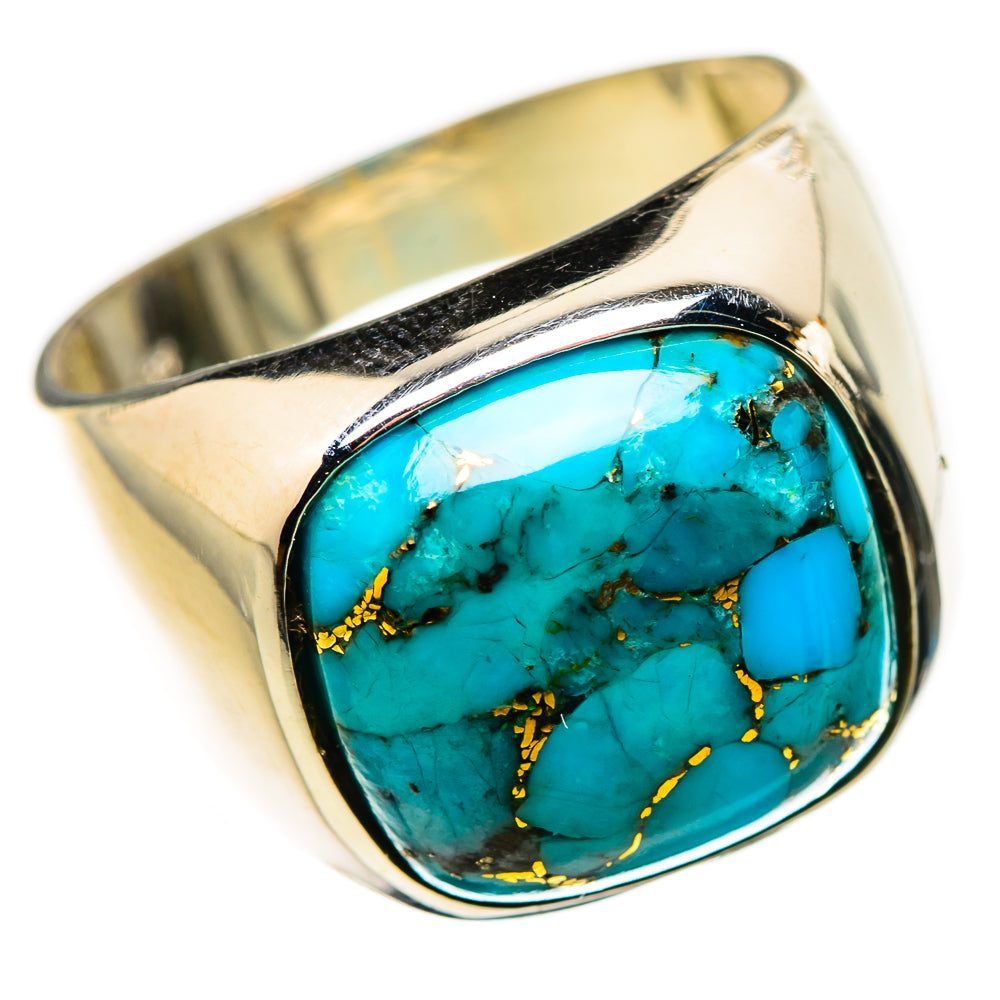 Blue Copper Composite Turquoise Ring Size 8.25 (925 Sterling Silver) RING134671