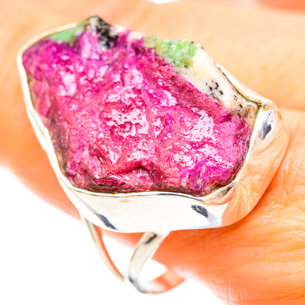 Large Rough Ruby Zoisite Ring Size 11 (925 Sterling Silver) RING137127