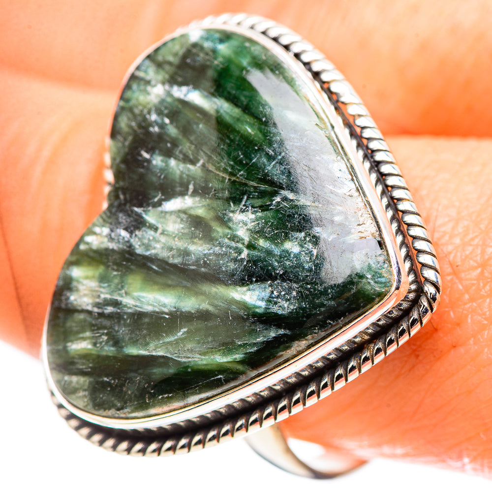 Large Seraphinite Ring Size 9.5 (925 Sterling Silver) RING136919