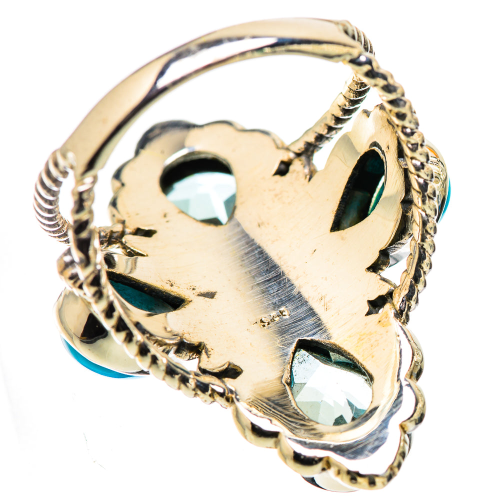 Large Blue Topaz, Sleeping Beauty Turquoise Ring Size 7.25 (925 Sterling Silver) RING135724