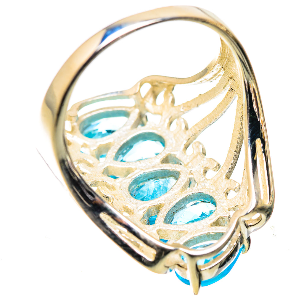 Anasilvercos Blue Topaz Ring Size 8 (925 Sterling Silver)