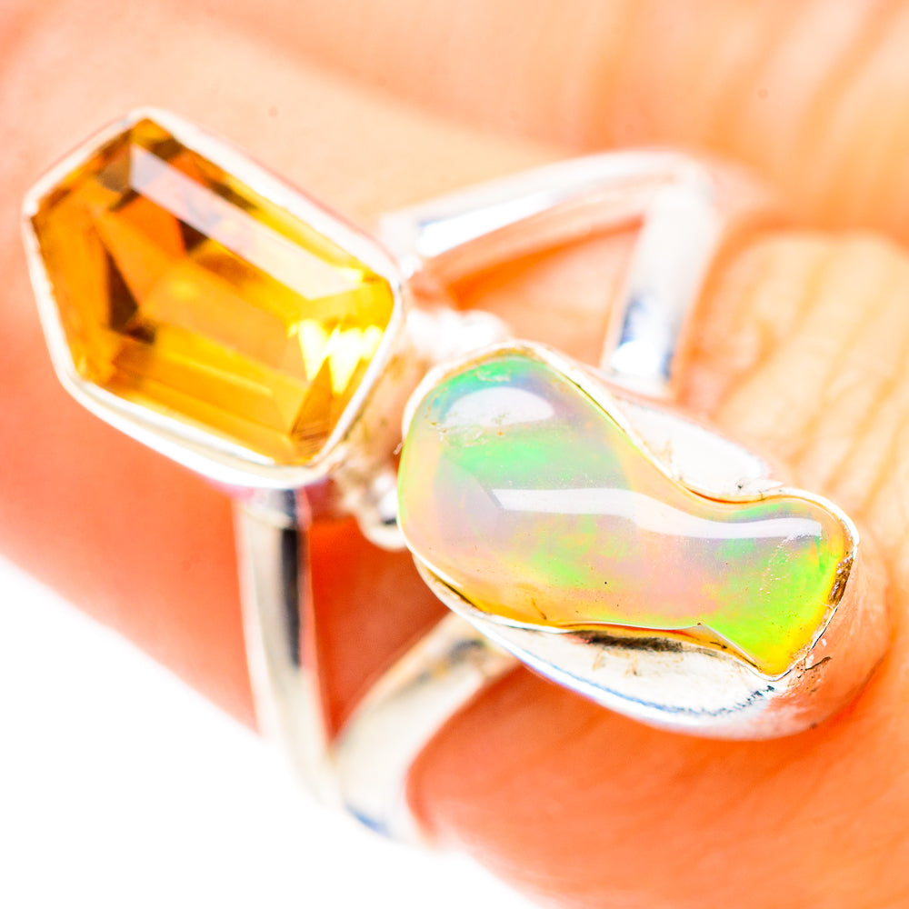Ethiopian Opal, Citrine Ring Size 7.5 (925 Sterling Silver) RING136825