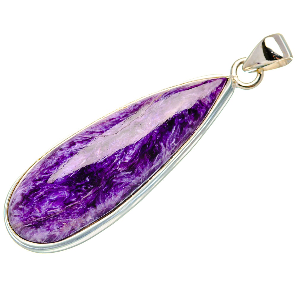 Charoite Pendant 2 1/4" (925 Sterling Silver) PD37522