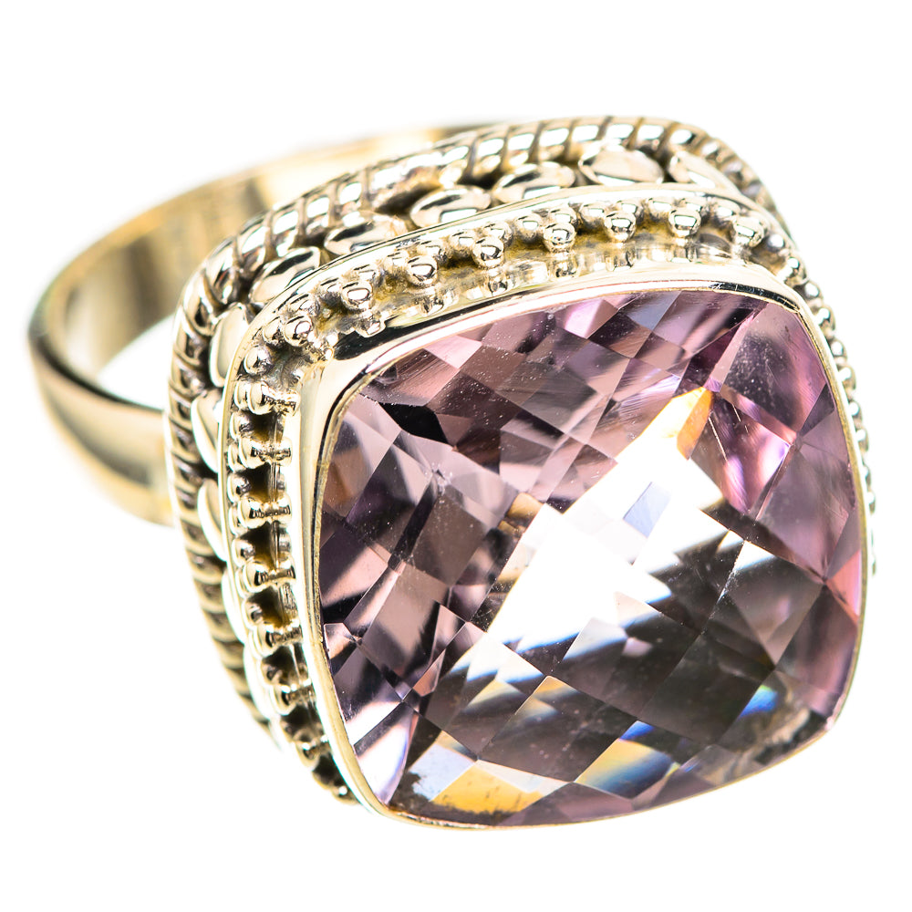 Faceted Pink Amethyst Ring Size 7.25 (925 Sterling Silver) RING136494
