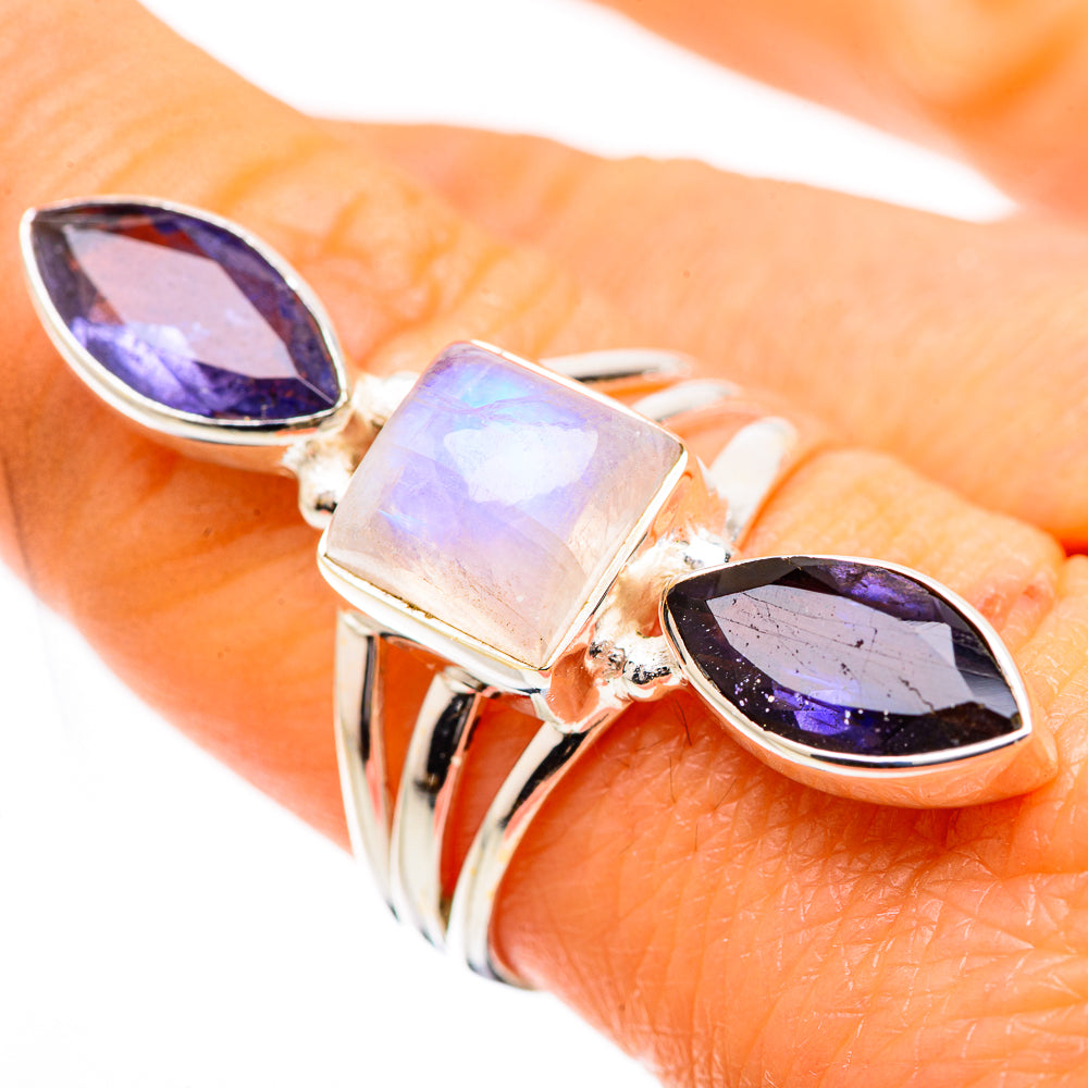 Rainbow Moonstone, Tanzanite Ring Size 8.25 (925 Sterling Silver) RING135226