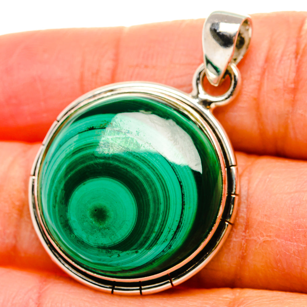 Malachite Pendant 1 1/2"  (925 Sterling Silver) PD37230