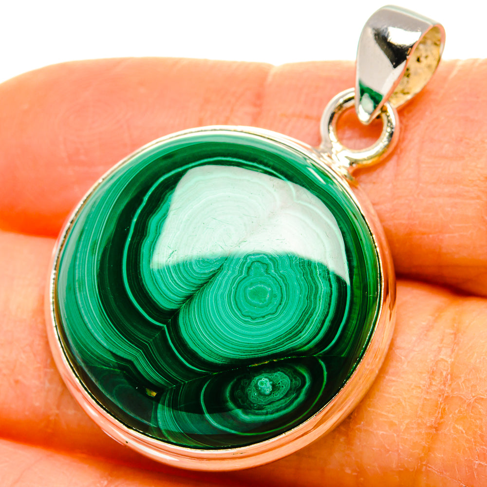 Malachite Pendant 1 1/2"  (925 Sterling Silver) PD37259