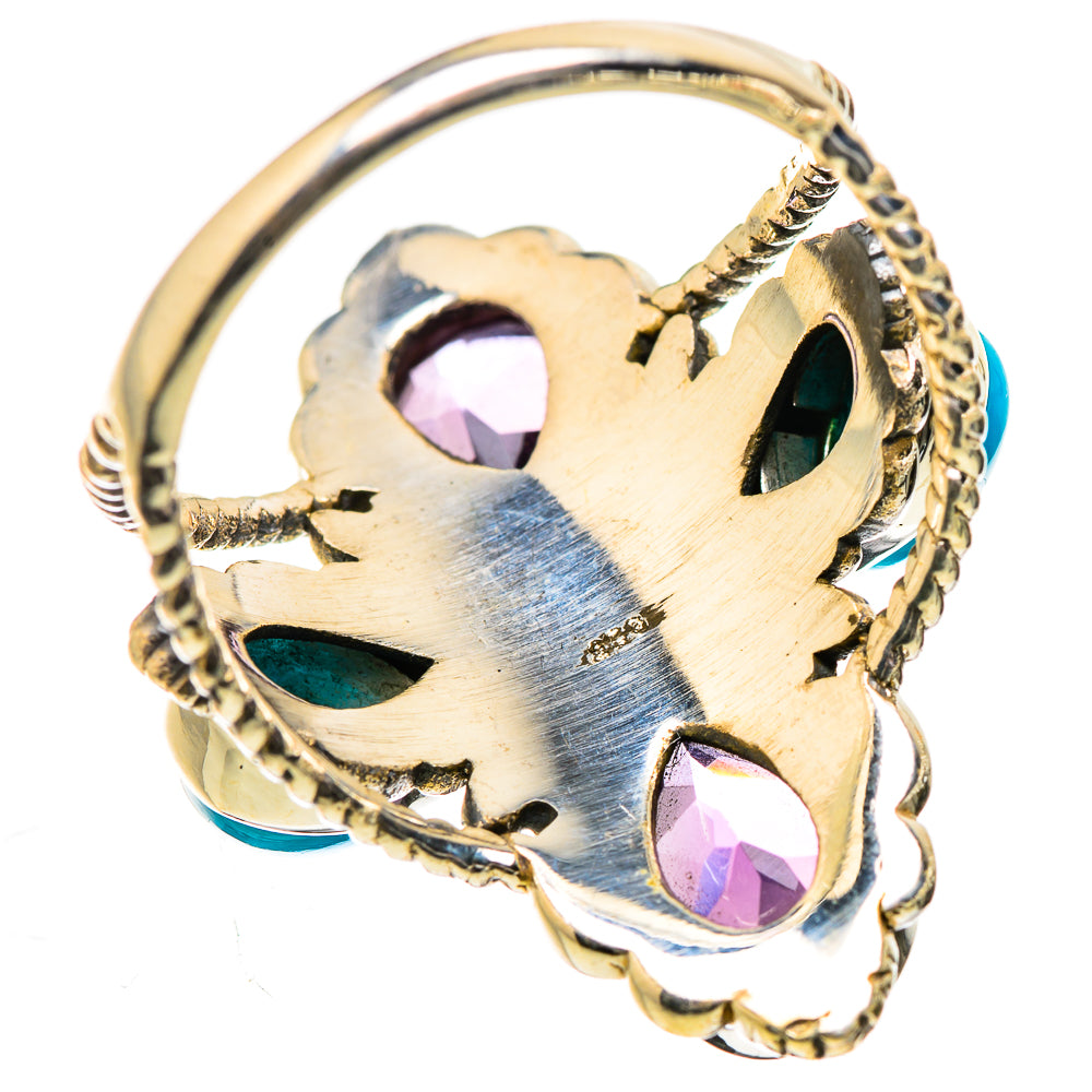 Large Faceted Amethyst, Sleeping Beauty Turquoise Ring Size 9 (925 Sterling Silver) RING135543