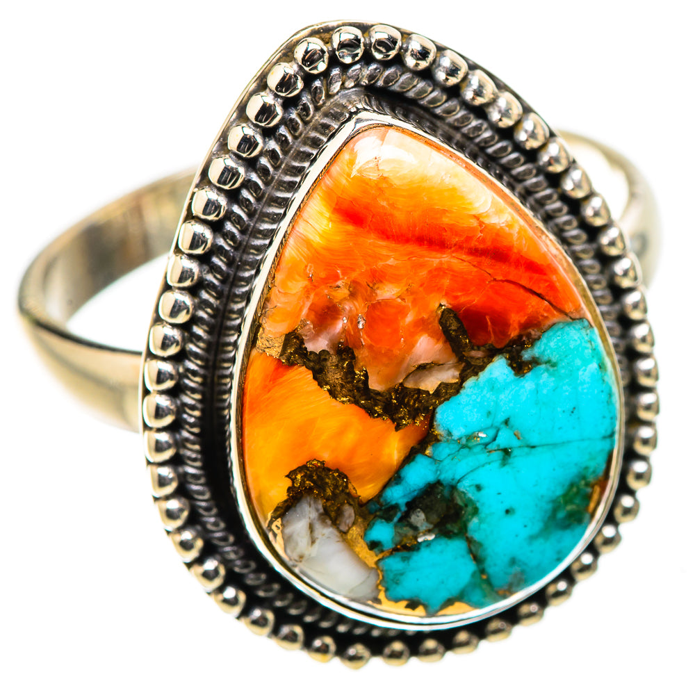 Anasilvercos Spiny Oyster Turquoise Ring Size 11 (925 Sterling Silver)