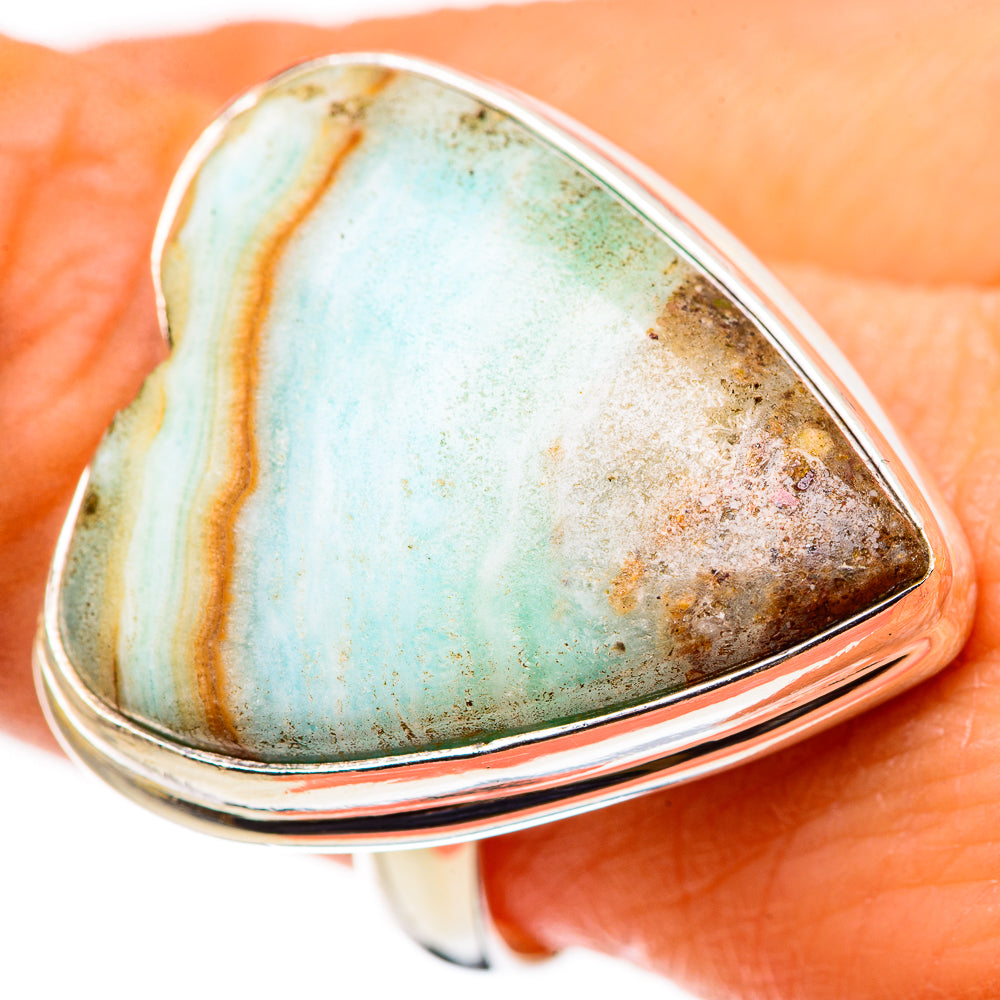 Large Blue Scheelite Ring Size 9 (925 Sterling Silver) RING134709