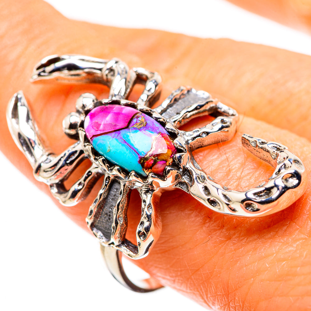 Kingman Pink Dahlia Turquoise Ring Size 10 (925 Sterling Silver) RING136031