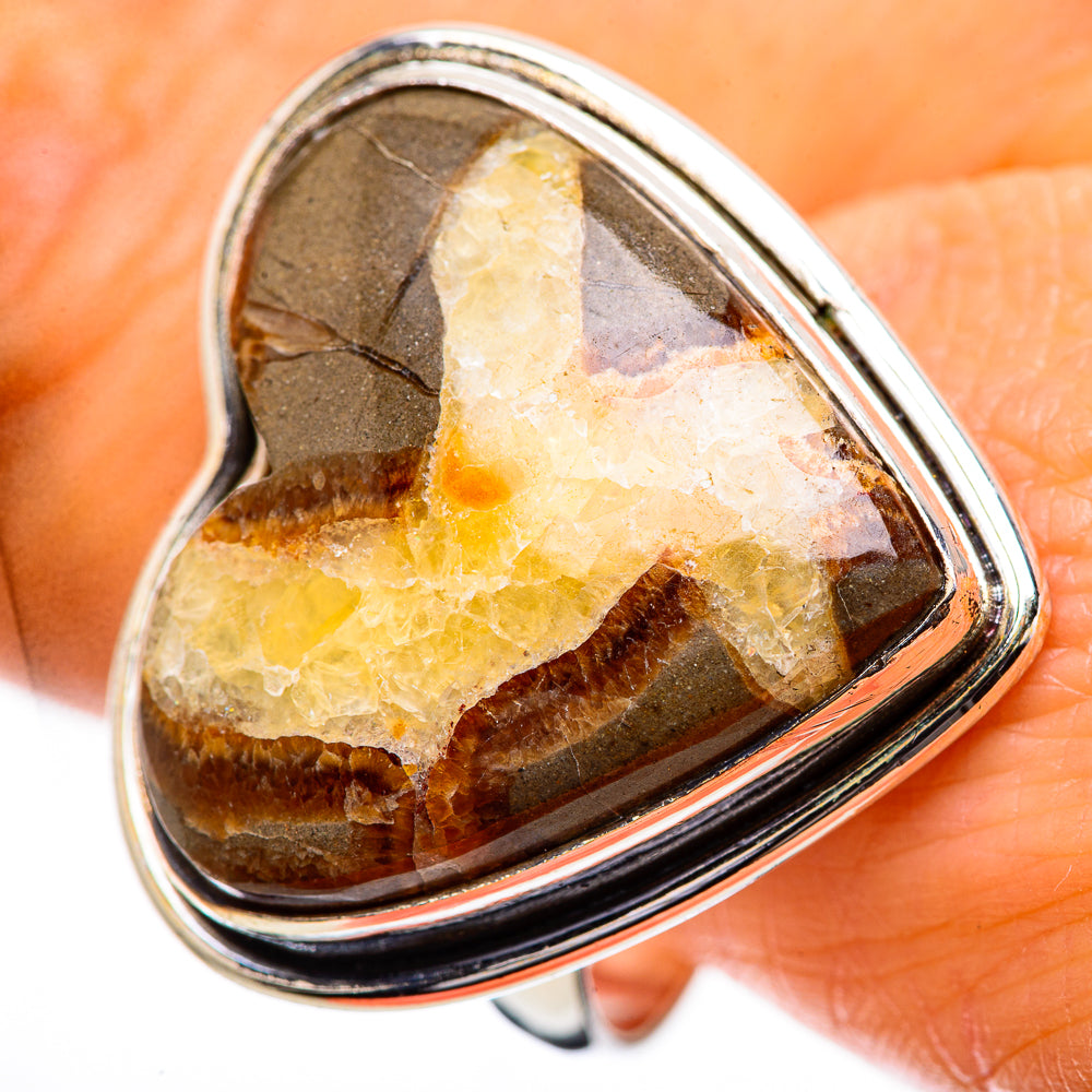 Large Septarian Nodule Ring Size 12.75 (925 Sterling Silver) RING135985