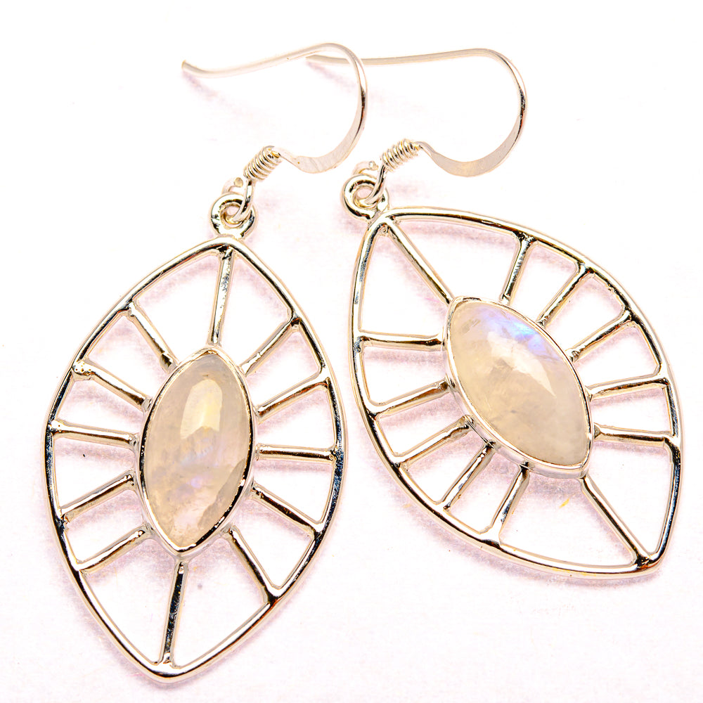 Rainbow Moonstone 925 Sterling Silver Earrings 1 7/8" Ana Co E431817