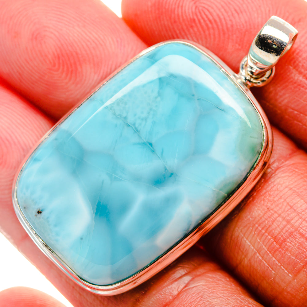 Larimar Pendant 1 3/4" (925 Sterling Silver) PD37460