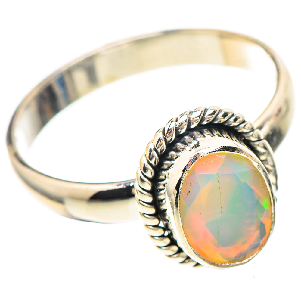 Faceted Ethiopian Opal 925 Sterling Silver Ring Size 10 (925 Sterling Silver) RING137199