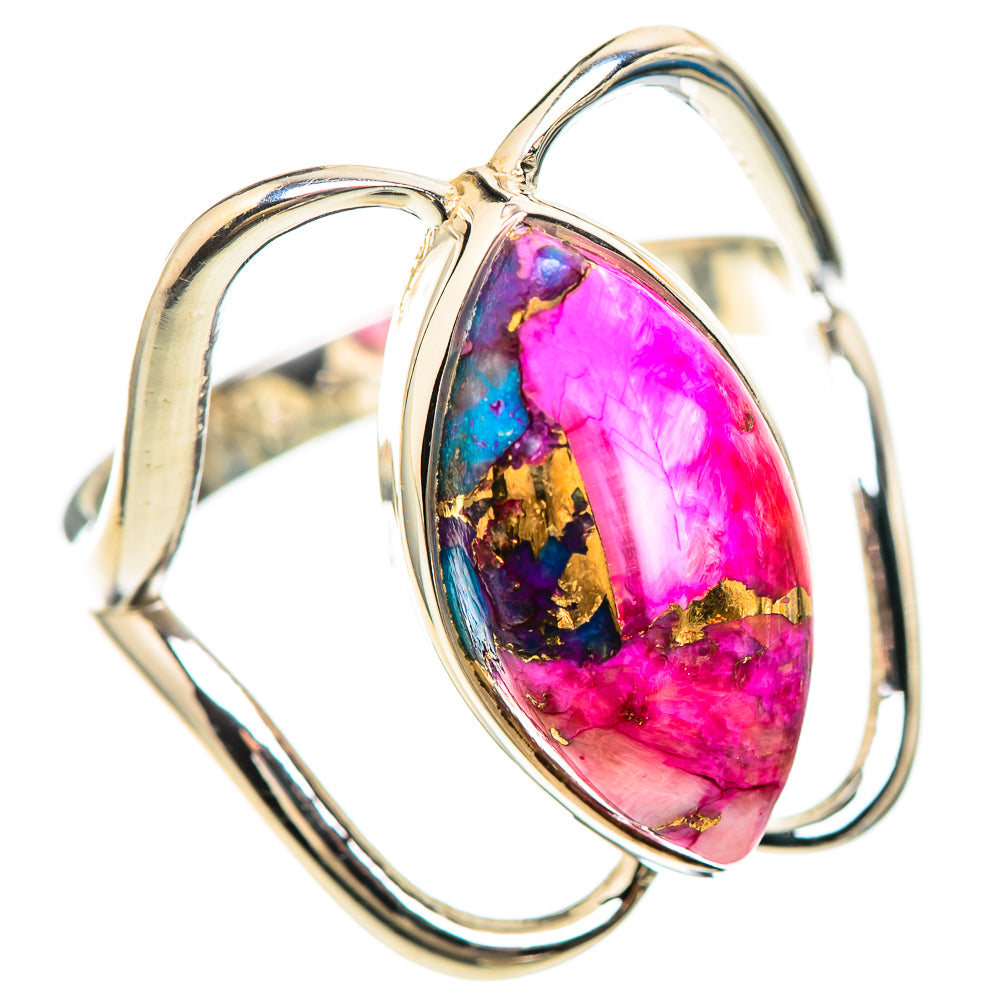Kingman Pink Dahlia Turquoise Ring Size 9.25 (925 Sterling Silver) RING136401