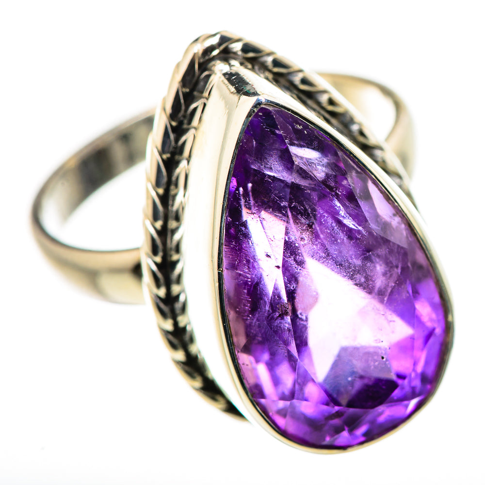 Large Faceted Amethyst Ring Size 9.75 (925 Sterling Silver) RING134754