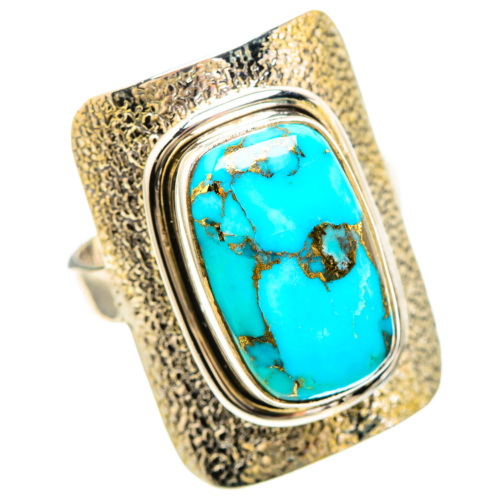 Blue Copper Composite Turquoise Ring Size 8.75 (925 Sterling Silver) RING137113