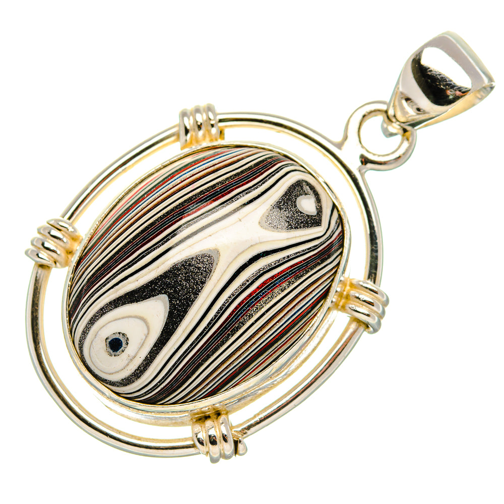 Fordite Pendant 1 1/2" (925 Sterling Silver) PD37426