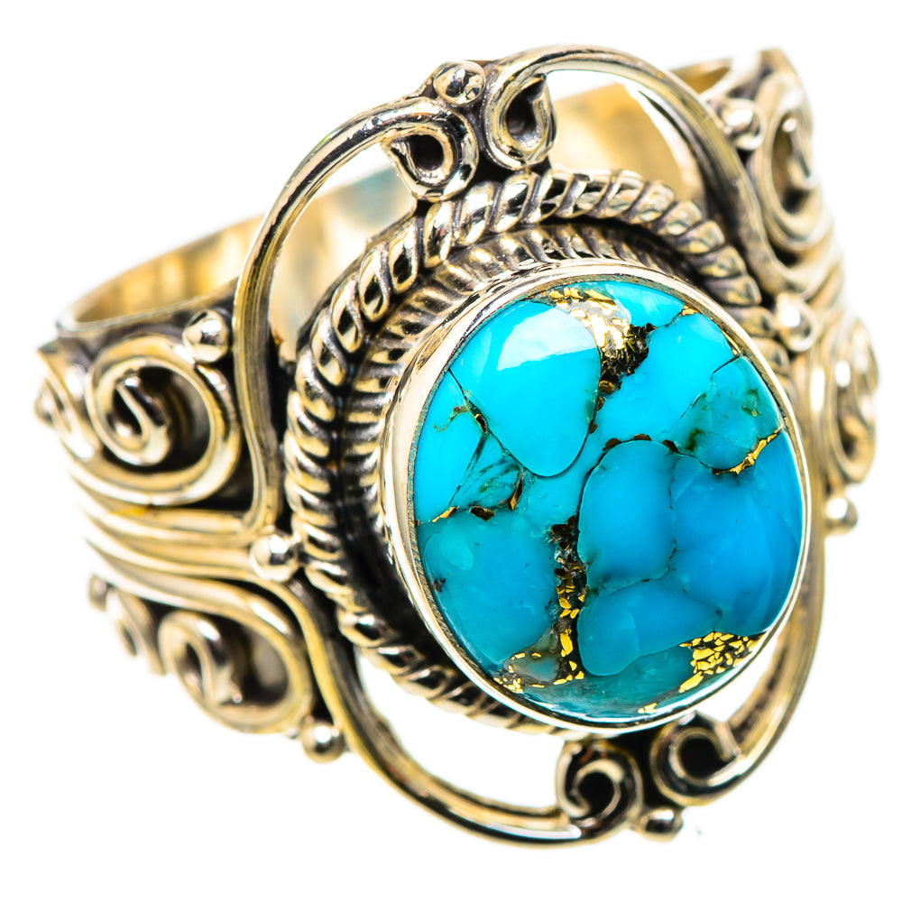 Blue Copper Composite Turquoise 925 Sterling Silver Ring Size 8.5 (925 Sterling Silver) RING137670