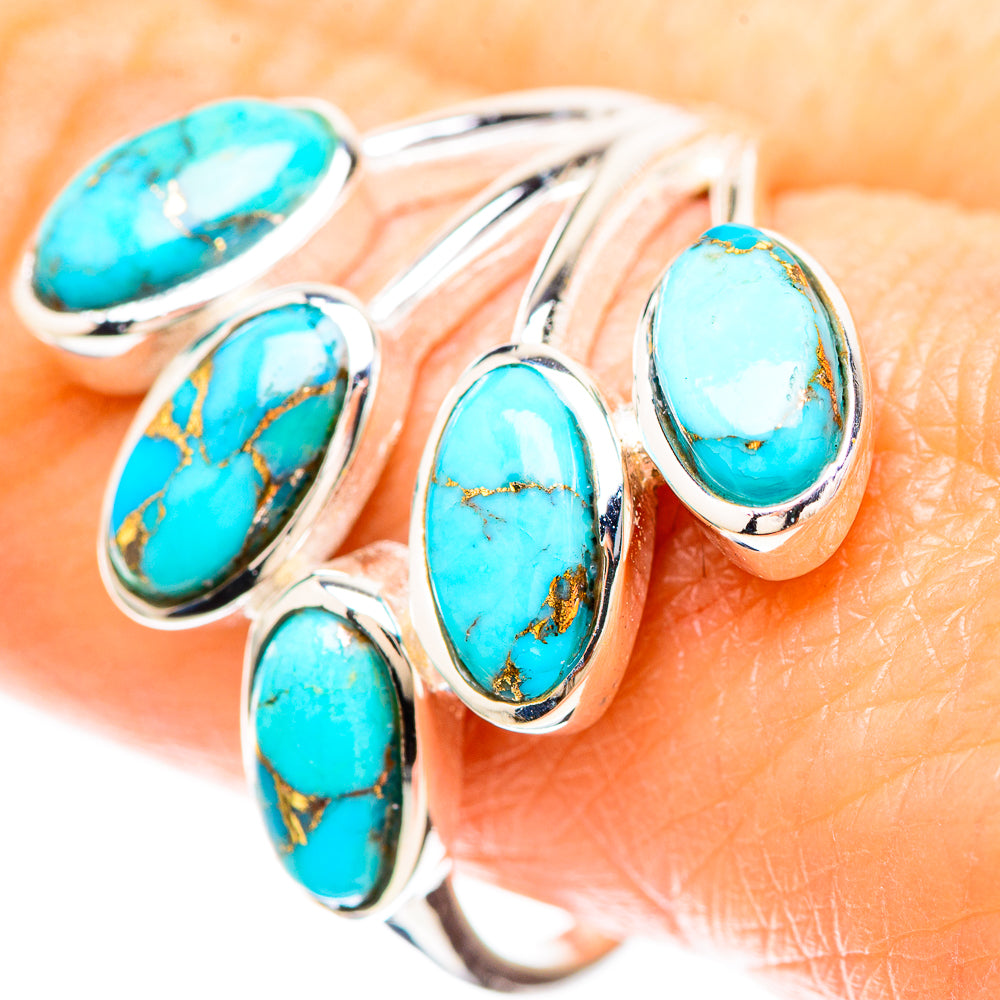 Blue Copper Composite Turquoise Ring Size 9.75 (925 Sterling Silver) RING137031