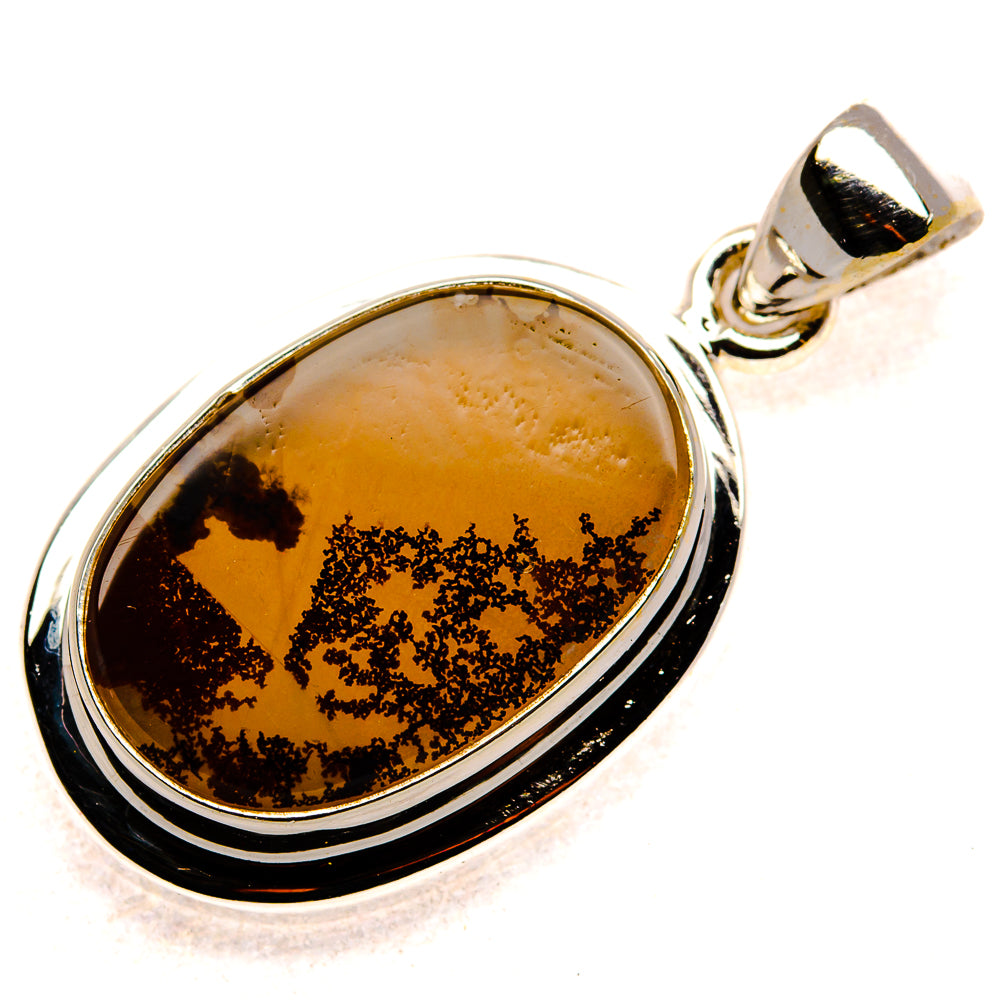 Scenic Dendritic Agate Pendant 1 3/8" (925 Sterling Silver) PD37356