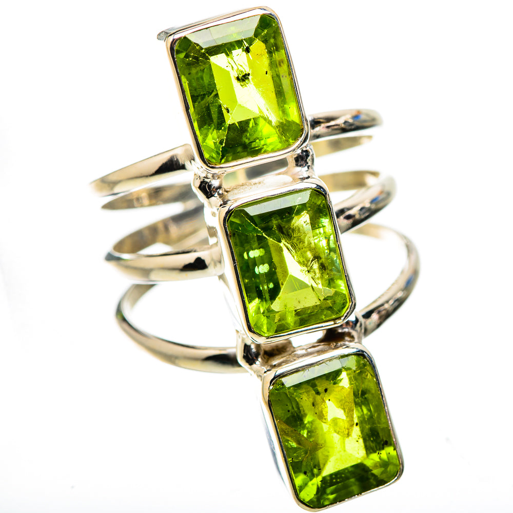 Anasilvercos Large Peridot Ring Size 9 (925 Sterling Silver)
