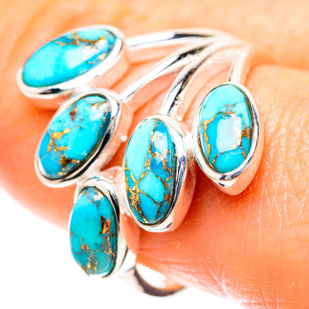 Blue Copper Composite Turquoise Ring Size 9.25 (925 Sterling Silver) RING136682