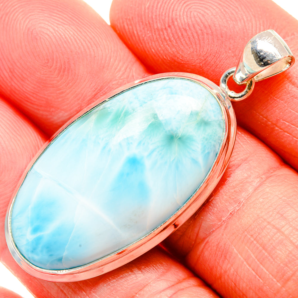 Larimar Pendant 1 3/4"  (925 Sterling Silver) PD36914
