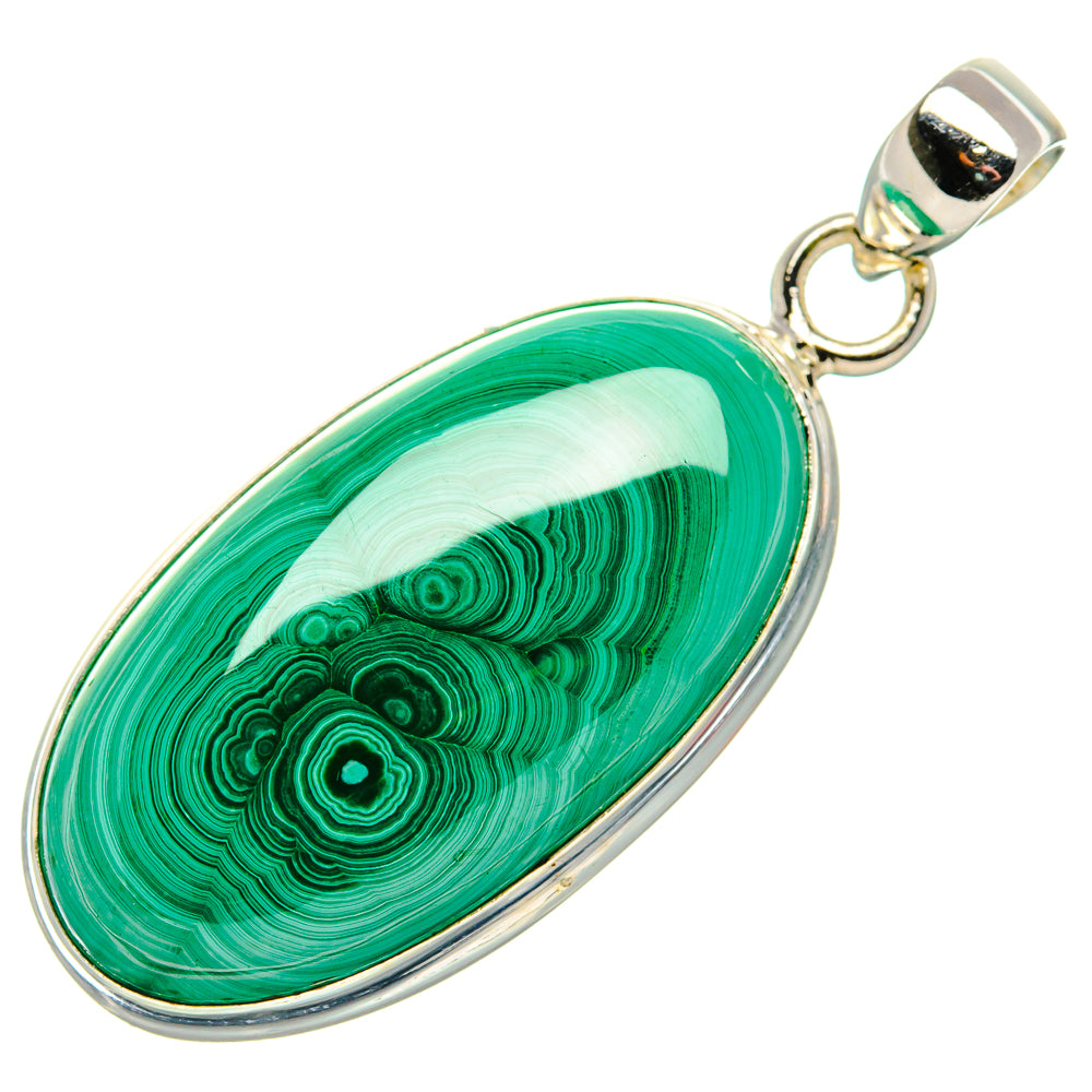 Malachite Pendant 1 3/4" (925 Sterling Silver) PD37142