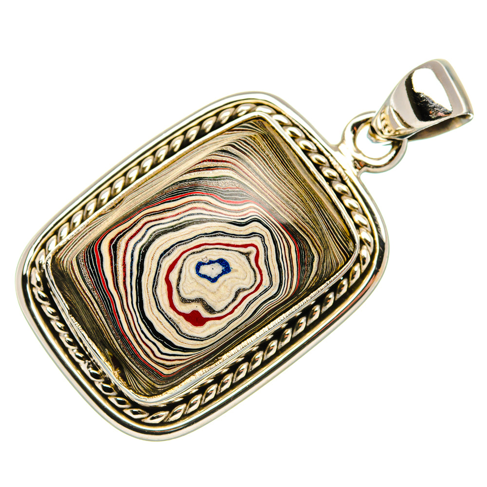 Fordite Pendant 1 1/2" (925 Sterling Silver) PD37424