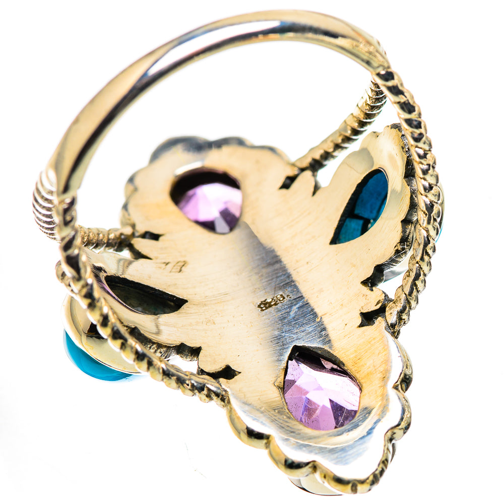 Large Faceted Amethyst, Sleeping Beauty Turquoise Ring Size 9.25 (925 Sterling Silver) RING135786