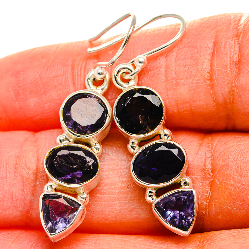 Tanzanite Earrings 1 1/2"  (925 Sterling Silver) EARR431624