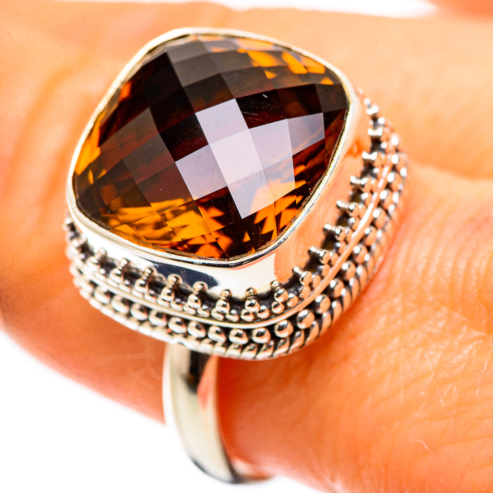 Anasilvercos Mandarin Citrine Ring Size 9 (925 Sterling Silver)