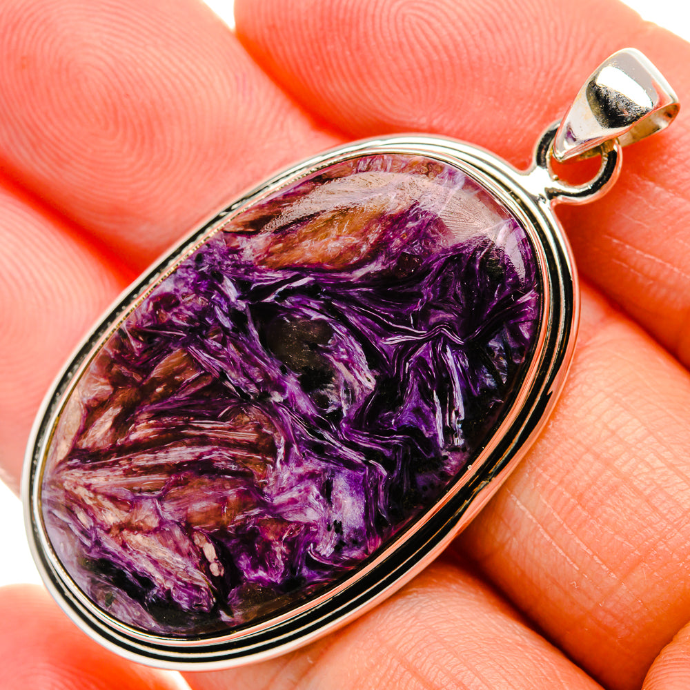 Charoite Pendant 2" (925 Sterling Silver) PD37446