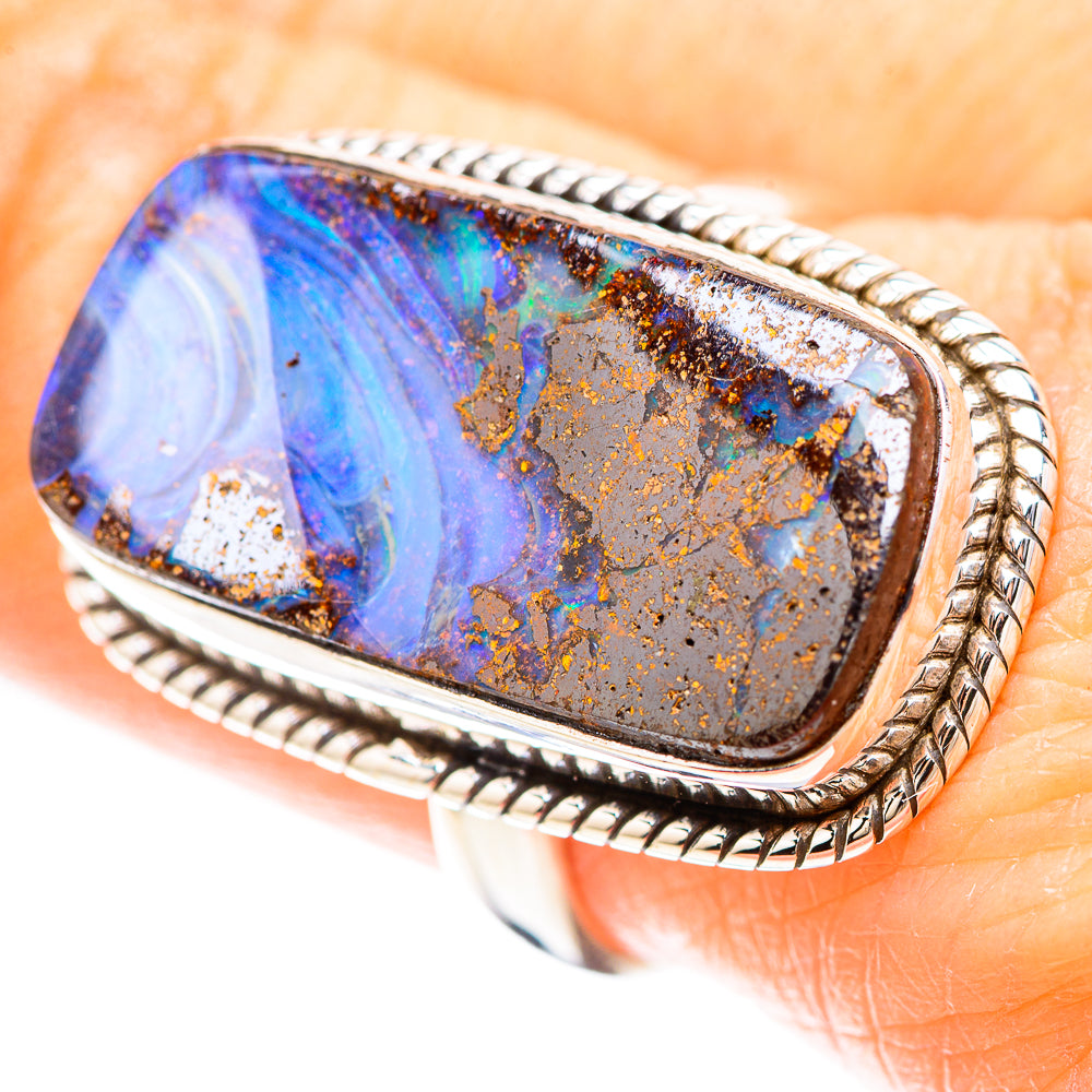 Australian Boulder Opal Ring Size 8.75 (925 Sterling Silver) RING136996