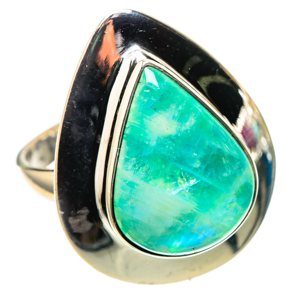 Large Green Moonstone 925 Sterling Silver Ring Size 9.5 (925 Sterling Silver) RING137750