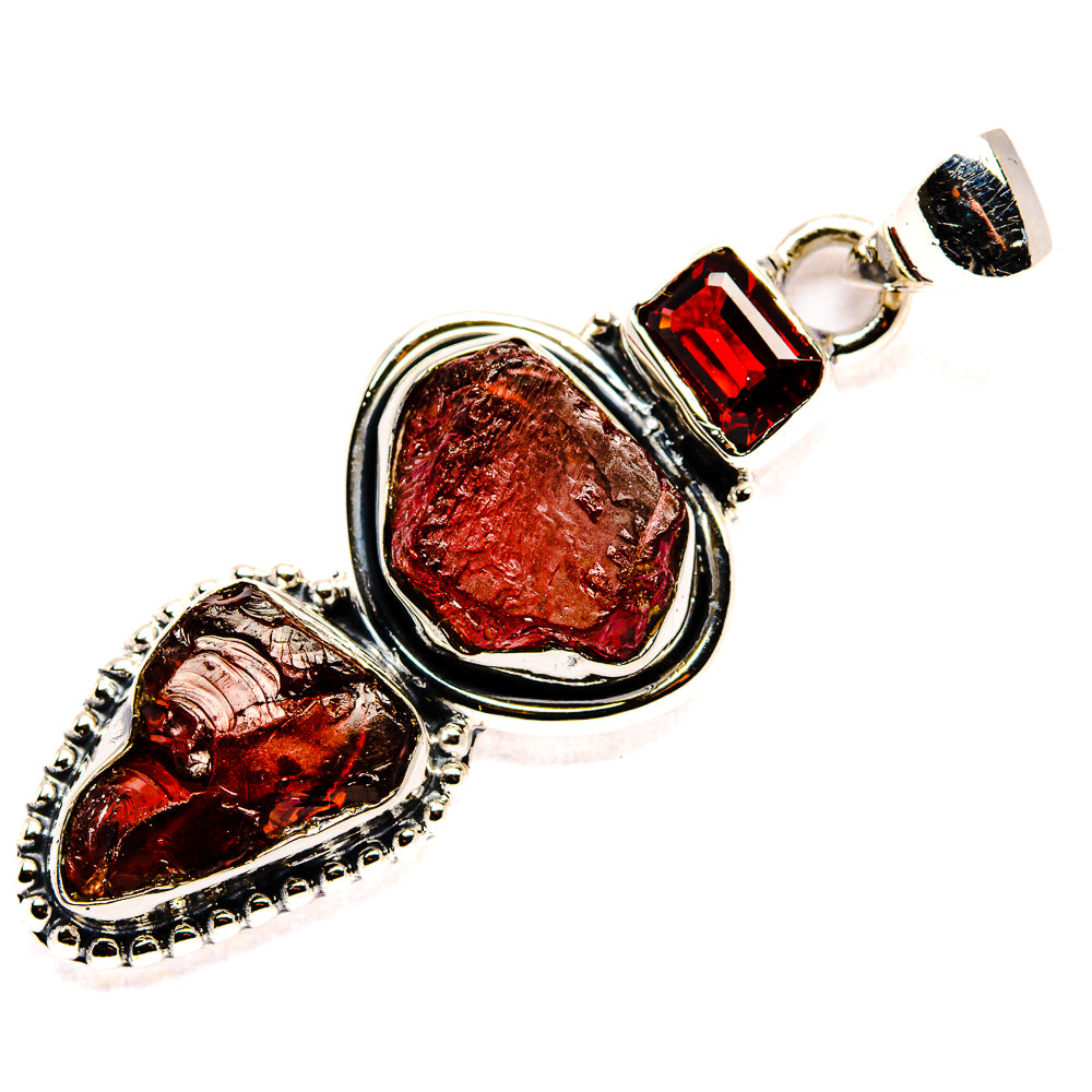 Rough Garnet Pendant 2" (925 Sterling Silver) PD36743