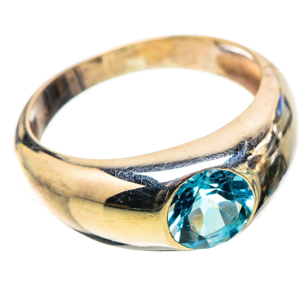 Anasilvercos Blue Topaz Ring Size 7.75 (925 Sterling Silver)