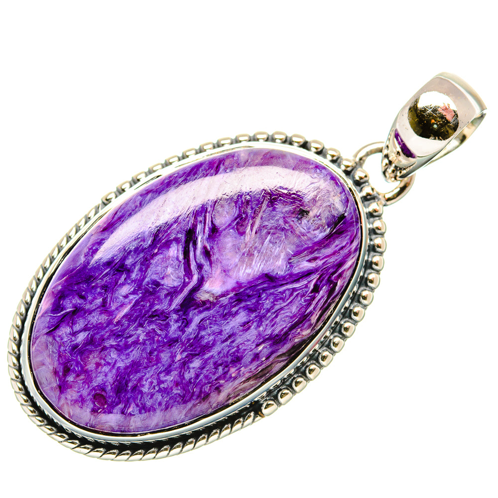 Charoite Pendant 1 3/4" (925 Sterling Silver) PD36376