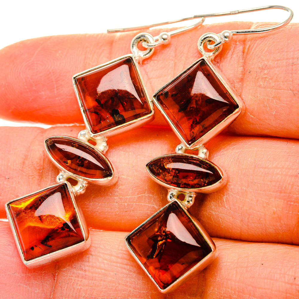 Baltic Amber Earrings 2" (925 Sterling Silver) EARR431788