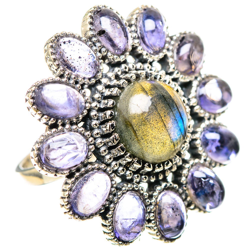 Large Labradorite, Tanzanite Ring Size 7.25 (925 Sterling Silver) RING136547